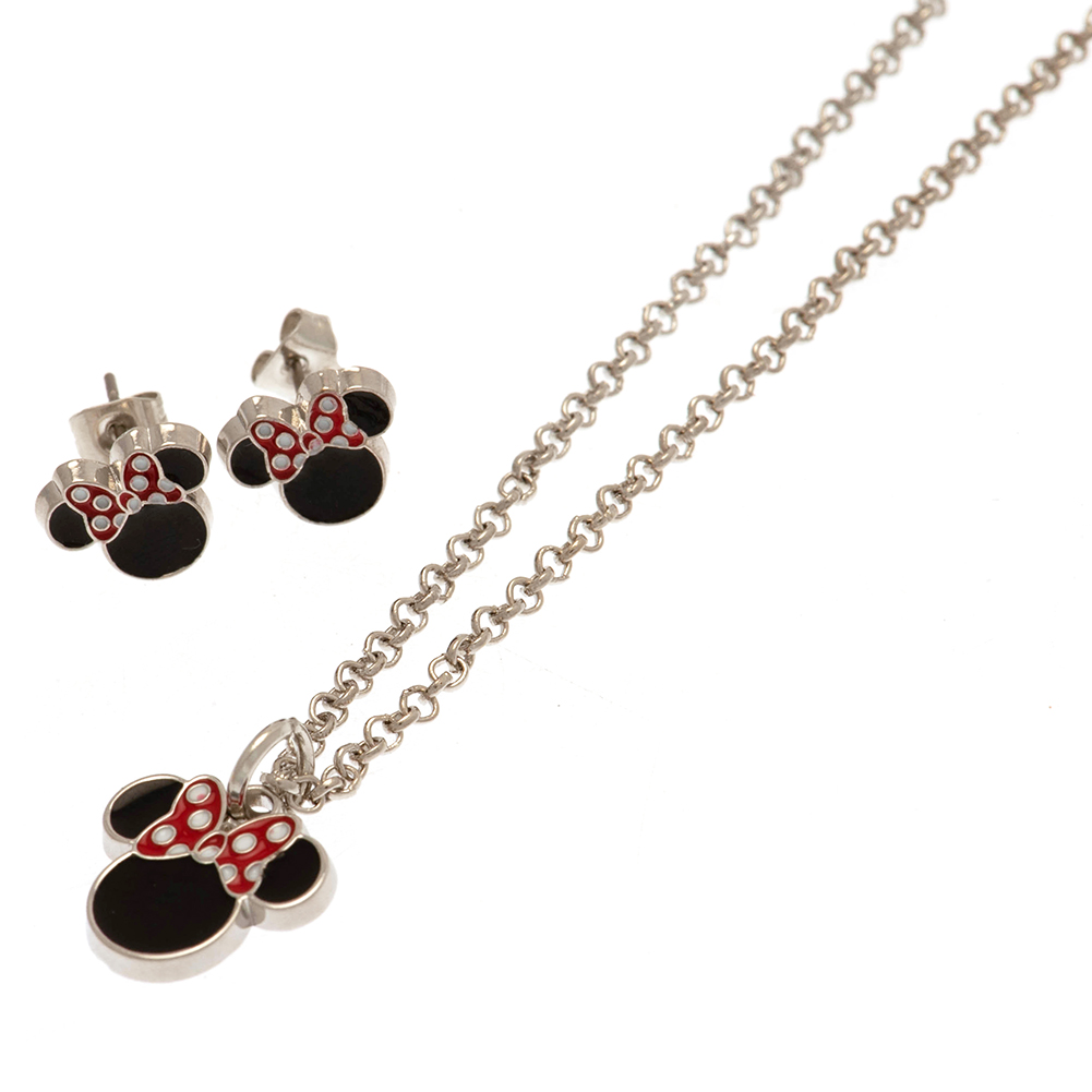 DISNEY Minnie Mouse Gold, Back and Red Necklace & Earring Set :  Amazon.co.uk: Fashion