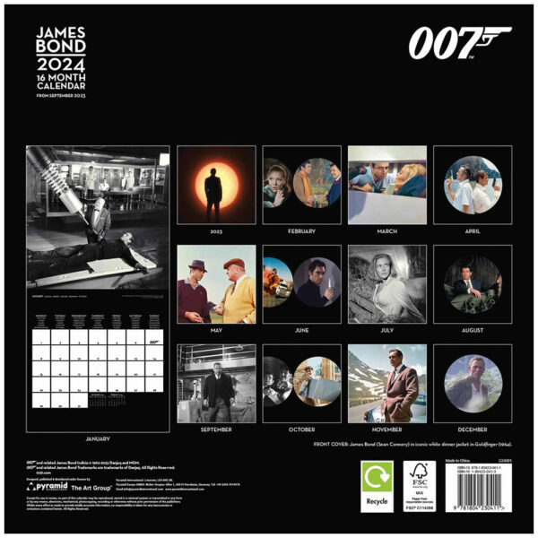 James Bond Square Calendar 2024 | Taylors Merchandise