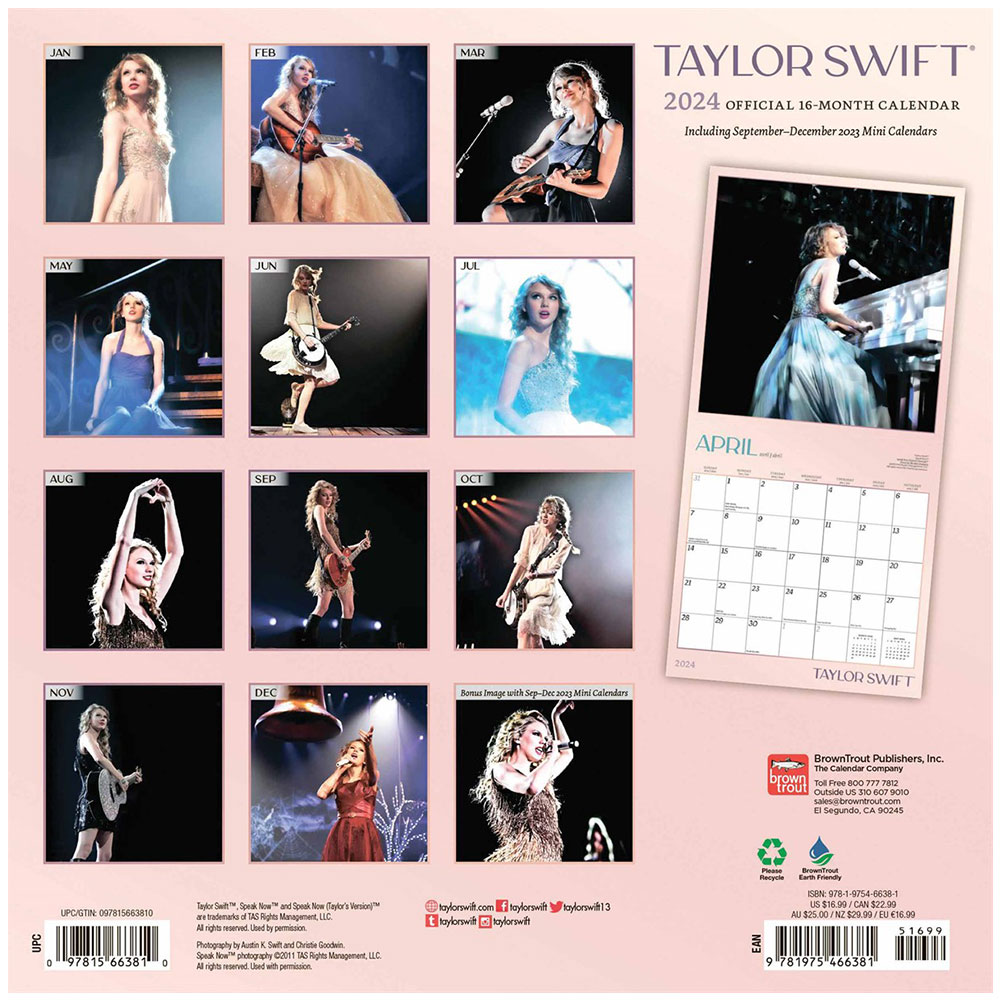 Taylor Swift Square Calendar 2024 | Taylors Merchandise
